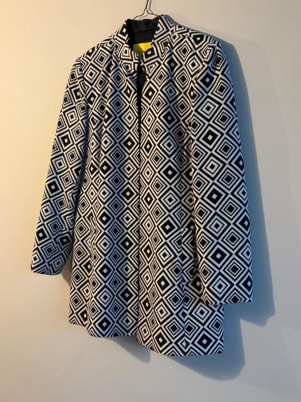 Geometric Black & White Women's Coat